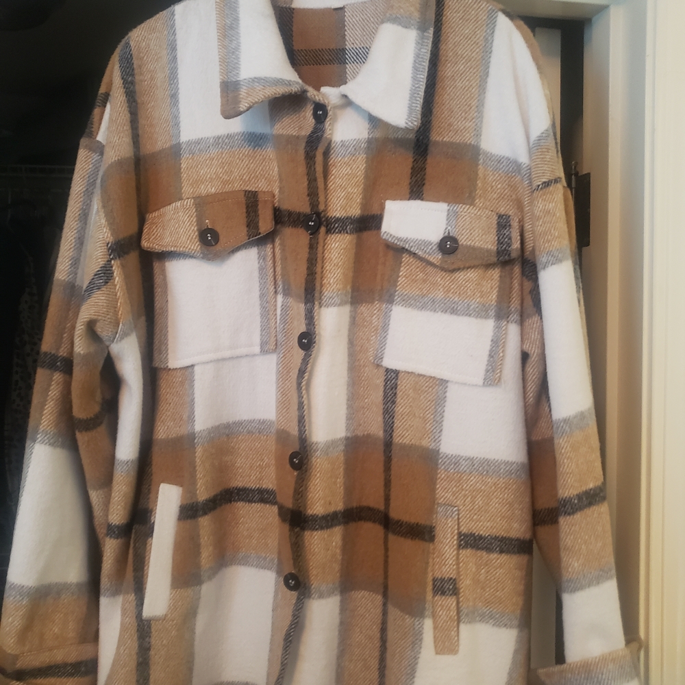 Plaid Button-Up Jacket